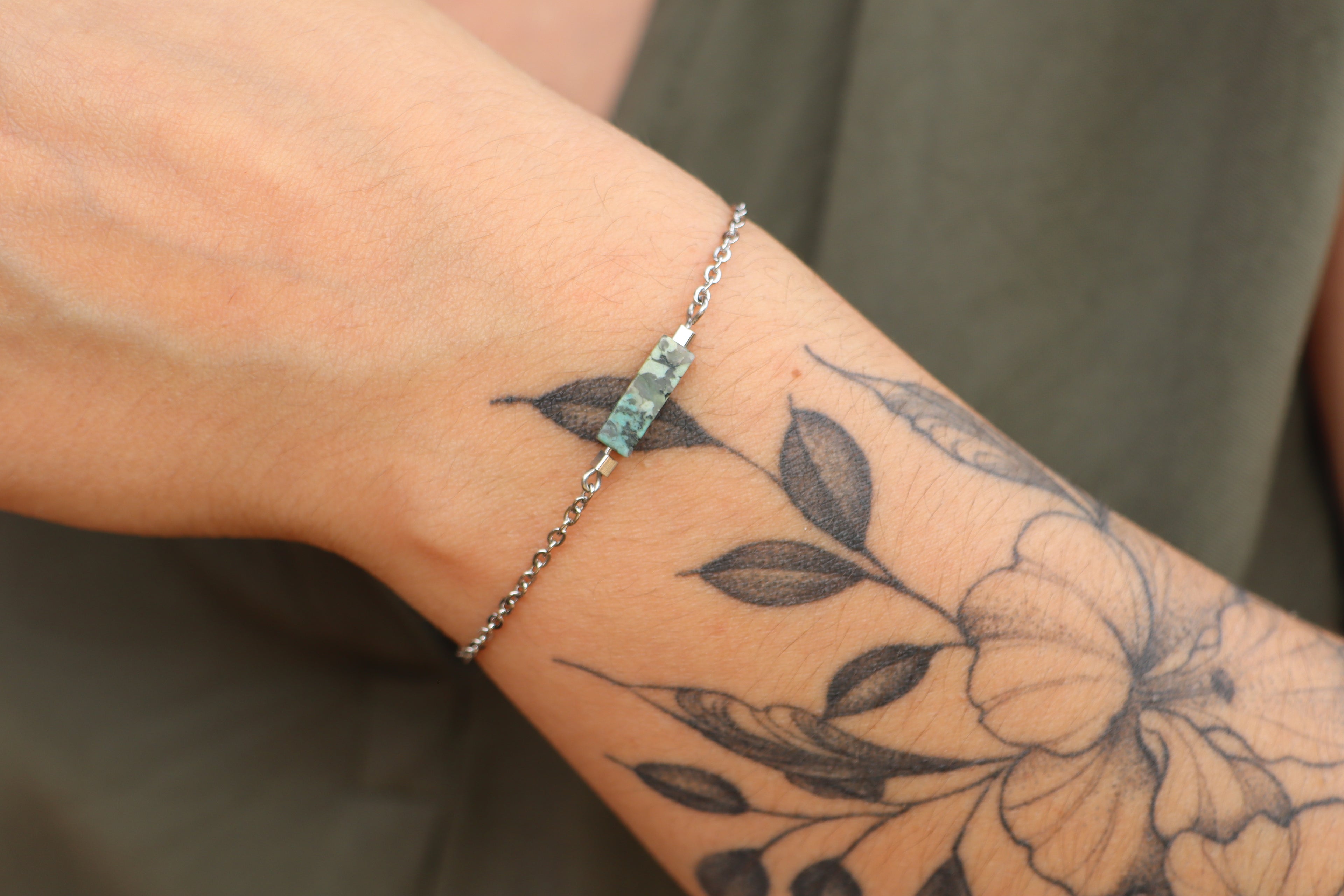 Bracelet Jaspe Turquoise d'Afrique